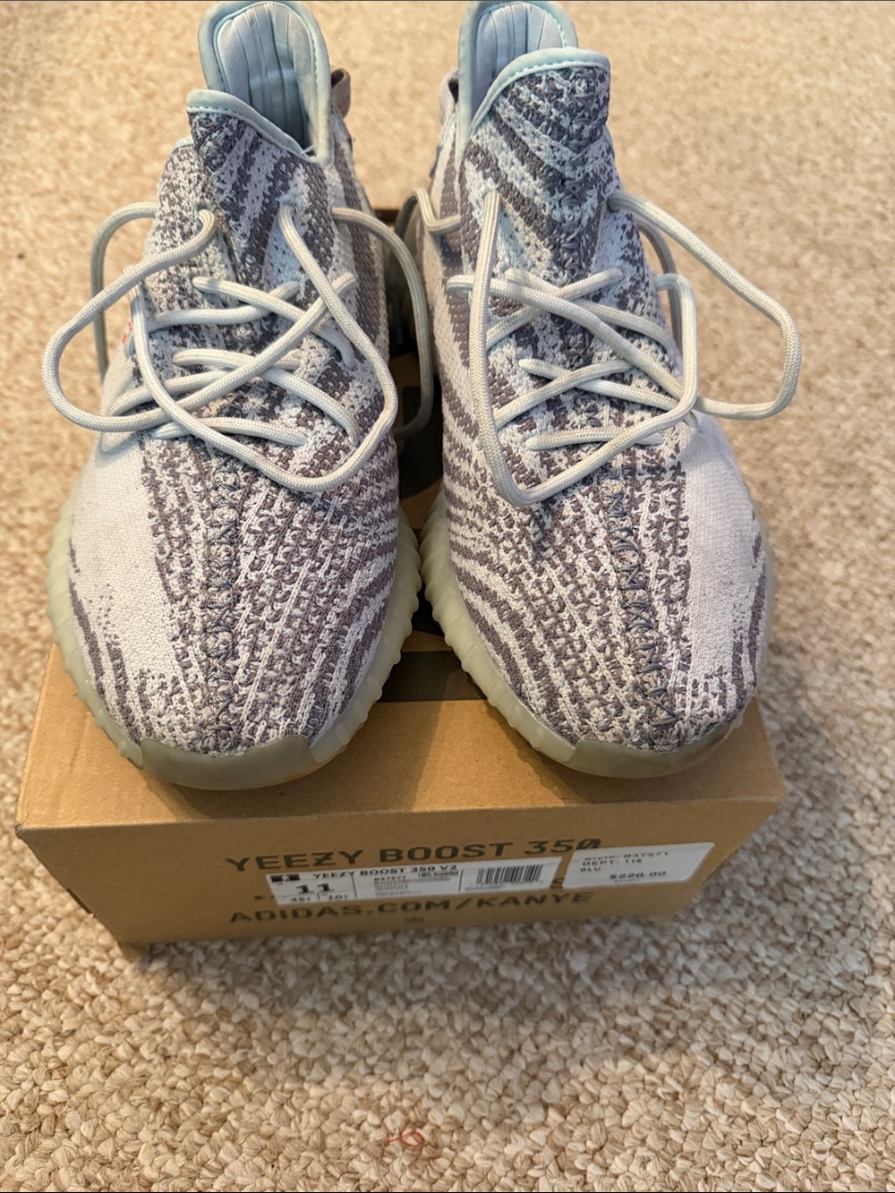 adidas Yeezy Boost 350 “Blue Tint” V2 — Light Blue & Gray Knit